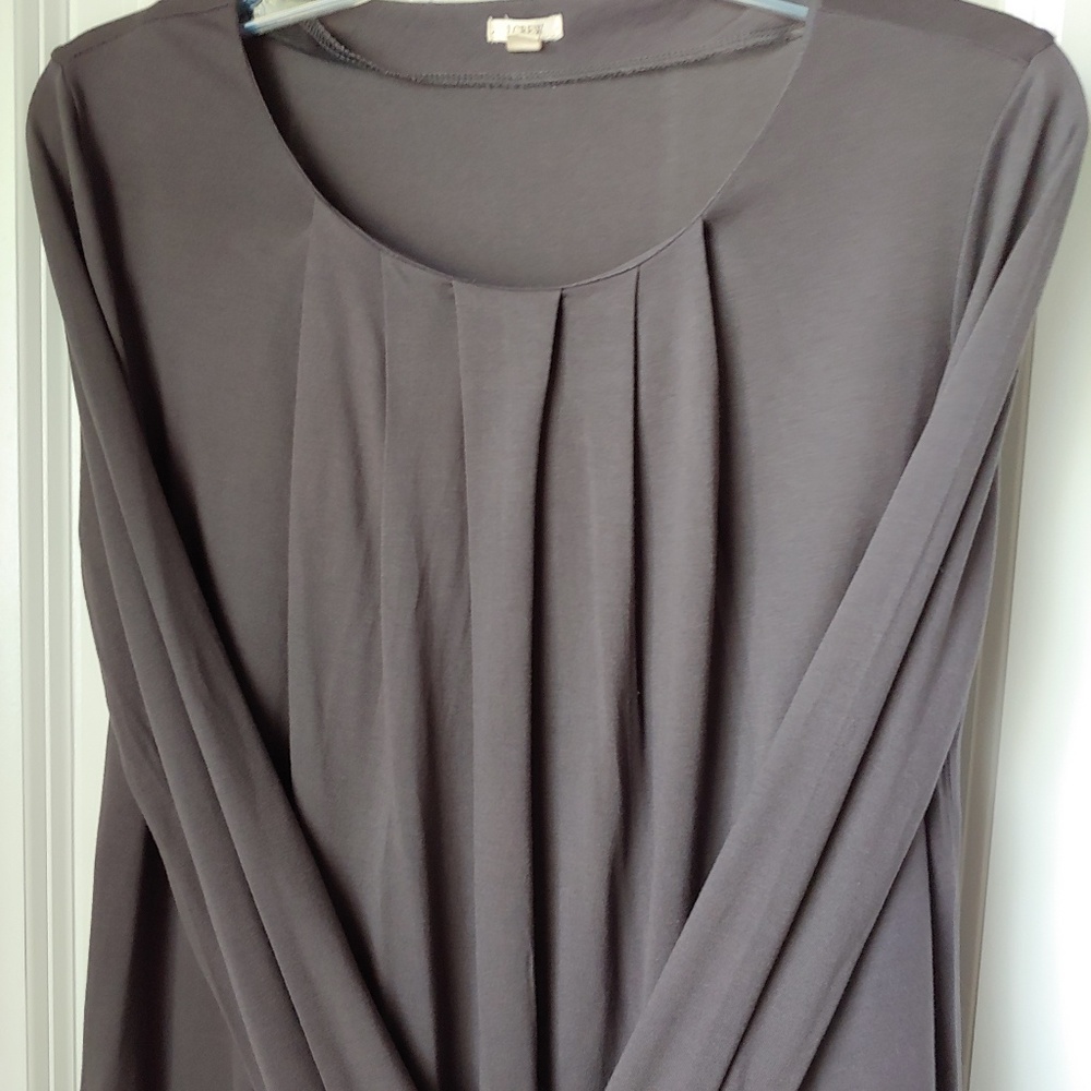 J. Crew Pleated-Front Tuxedo Top